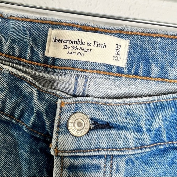 Abercrombie & Fitch Jeans The 90s Baggy Women Size 16 33 L Distressed CLO - Picture 7 of 16